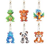 CXINLky DIY Diamond Painting Porte-clés 5D Diamond Painting Cadeau Kit de bricolage créatif Animal Diamant Peinture Images Autocollants Pendentif Kit de bricolage Cadeaux-Animaux 08