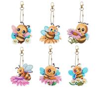 CXINLky DIY Diamond Painting Porte-clés 5D Diamond Painting Cadeau Kit de bricolage créatif Animal Diamant Peinture Images Autocollants Pendentif Kit de bricolage Cadeaux Abeille 14