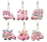CXINLky DIY Diamond Painting Porte-clés 5D Diamond Painting Cadeau Kit de Bricolage Créatif Animal Diamant Peinture Images Autocollants Pendentif Kit de Bricolage Cadeaux-Voiture 03