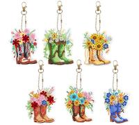 CXINLky DIY Diamond Painting Porte-clés 5D Diamond Painting Cadeau Kit de bricolage créatif Animal Diamant Peinture Images Autocollants Pendentif Kit de bricolage Cadeaux-13 Chaussures