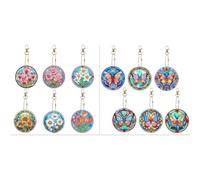 CXINLky DIY Diamond Painting Porte-clés 5D Diamond Painting Cadeau Kit de bricolage créatif Animal Diamant Peinture Images Autocollants Pendentif Kit de bricolage Cadeaux-2 piècesA