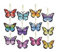 CXINLky DIY Diamond Painting Porte-clés 5D Diamond Painting Cadeau Kit de bricolage Peinture Diamant Images Autocollants Pendentif Diamond Painting Pendentif 19 Papillon