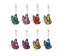 CXINLky DIY Diamond Painting Porte-clés 5D - Kit de Bricolage Cadeau Avec Papillon - Autocollants Pendentif Images