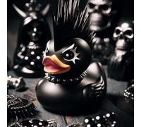 CXINLky Duckieville Statue de canard gothique Rock Duck Statue de canard noire gothique Punk en résine synthétique Décoration de table Cadeau Rock Statue de canard Objet de collection (Canard Death