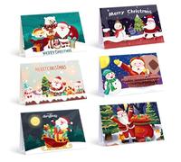 CXINLky Lot de 6 cartes de vœux de Noël à peindre par numéros, peinture 5D par numéros, motif fleur, carte de vœux pour famille, amoureux, amis, Noël 05