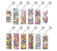 CXINLky Marque-page Diamond Art Painting - Marque-page avec pendentif papillon - Ensemble de marque-pages en diamant pour la famille, les amis, le lecteur 01 Pâques