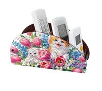 CXINLky Peinture Art Diamant Boîte de Rangement pour Télécommande, Boîte de Rangement pour Bureau en Bois pour Peinture Art Diamant, Organisateur de Cosmétiques avec 4 Compartiments - 12 - Chat