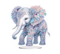 CXINLky Peinture diamant DIY - Décoration de table - 5D - Peinture diamant - Décoration de table - Kit d'art debout - Cadeaux pour débutants - Décoration de bureau - 13 éléphants