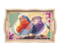 CXINLky Plateau de Service DIY Diamond Painting en Bois - Plateau de Petit-Déjeuner Avec Poignées - Peinture Diamant - Cuisine - 01