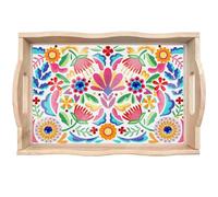 CXINLky Plateau de service DIY Diamond Painting - Plateau de service avec poignées - Peinture diamant Crystal Art - Plateau en bois - Plateau de cuisine - 13 fleurs