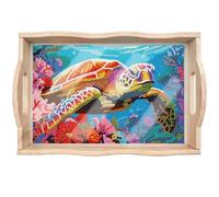 CXINLky Plateau de service DIY Diamond Painting - Plateau en bois - Plateau de petit-déjeuner - Plateau de service avec poignées - Peinture diamant - Plateau de service - Plateau de cuisine - 03 -