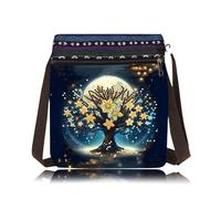 CXINLky Sac à bandoulière 5D DIY Diamond Art Painting - Sac à bandoulière - Sac à bandoulière - Porte-monnaie - Maquillage - Fermeture éclair - Sac à main pour femme, Arbre de lune 01