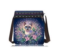 CXINLky Sac à bandoulière 5D DIY Diamond Art Painting - Sac à bandoulière - Sac à bandoulière - Porte-monnaie - Maquillage - Fermeture éclair - Sac à main pour femme, 09-chat siamois
