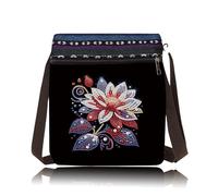 CXINLky Sac à bandoulière 5D DIY Diamond Art Painting - Sac à bandoulière - Sac à bandoulière - Porte-monnaie - Maquillage - Fermeture éclair - Sac à main pour femme, 15 fleurs