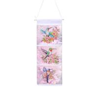 CXINLky Sac de peinture diamant, sac à suspendre au mur, 5D DIY Diamond Painting Mur Porte Sac de rangement avec 3 poches pour chambre d'enfant, salle de bain, chambre à coucher, 09-09-colibri