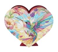 CXINLky Tirelire 5D Diamond Art Painting - Peinture diamant en forme de cœur - Tirelire en bois - Boîte à cocher - Boîte de trésorerie - 06 colibri