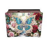 CXINLky Tirelire 5D Diamond Art Painting - Tirelire en bois - Peinture diamant - Boîte à monnaie - 08 - Papillon