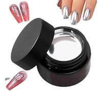 Cxiskyu Ongles en gel argenté - Vernis gel brillant métallique | 10 g de manucure longue durée pour débutants et professionnels | Ongles de peinture sur métal, fournitures de