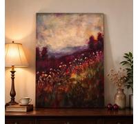 CXLLSDP Affiche d'art abstrait élégante, impression sur toile, motif champêtre romantique d'automne, œuvre d'art vintage de fleurs sauvages, décoration murale pour chambre (50x70cm/cadre intérieur)