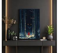 CXLLSDP Affiche d'art Dark Academia, Forêt du Petit Chaperon Rouge, impression sur toile, œuvre d'art gothique vintage, décoration murale pour chambre (40x60cm/cadre intérieur)