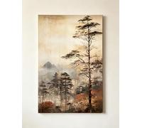 CXLLSDP Grande toile imprimée d'art abstrait moderne, tableau mural vintage représentant une forêt, décoration pour bureau, salon ou hall d'entrée (60 x 80 cm/cadre intérieur)
