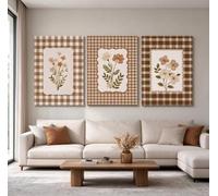 CXLLSDP Impression sur toile vintage de fleurs sauvages, style bohème, affiche artistique de ferme, tableau mural de style cottage champêtre, décoration de salon (60 x 80 cm x 3 / cadre intérieur)