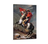CXMAKNZ Affiches Applicable à Napoléon Traversant Les Alpes Toile Peinture à L'huile Peinture Décorative Art Poster Suspendu Peinture Maison Salon Chambre Salle à Manger Mur 30 x 45 cm Style Cadre