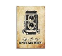 CXMAKNZ Posters Applicable to Life Is Beautiful CAPTURE EVERY MOMENT. Toile Peinture à l'huile Peinture décorative Art Poster Peinture à suspendre Maison Salon Chambre Salle à Manger Mur 30 x 45 cm