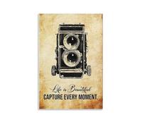 CXMAKNZ Posters Applicable to Life Is Beautiful CAPTURE EVERY MOMENT. Toile Peinture à l'huile Peinture décorative Art Poster Peinture à suspendre Maison Salon Chambre Salle à Manger Mur 20 x 30 cm