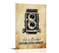 CXMAKNZ Posters Applicable to Life Is Beautiful CAPTURE EVERY MOMENT. Toile Peinture à l'huile Peinture décorative Art Poster Peinture à suspendre Maison Salon Chambre Salle à Manger Mur 40 x 60 cm