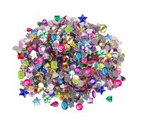 CXNXFD Lot de 1200 strass en acrylique multicolores - Différentes formes - Diamants décoratifs pour travaux manuels, fêtes, événements de pirate, chasse au trésor