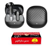 CXPSUE ANC Lot de 2 écouteurs intra-auriculaires sans fil Bluetooth, grosses basses, durables, design léger pour les usines bruyantes, la salle de sport et les voyages, 60 heures de lecture