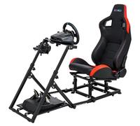 CXRCY Cockpit simulateur de course avec siège, dossier réglable et rails coulissants, Formula et GT Sim Racing Cockpit compatible avec Logitech/Fanatec/Thrustmaster G920 G29 G25 G27