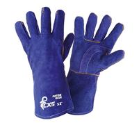 CXS PATON BLUE gants en cuir renforcé idéal pour les barbecues, les cheminées, la soudure, le travail du métal, le jardinage, protègent les mains de la chaleur, solides, confortables, taille 11