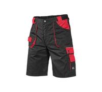 CXS Short de Travail pour Homme Professional - Shorts Très Durables Pantalon de Travail Pantalon de Jardin Garage Short de Jardin (Noir - Rouge, 60)