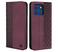 CXTcase Coque pour Motorola Moto G37 5G/ G47 5G/ G37 Power 5G, Housse en Cuir PU Pochette Portefeuille Magnétique Etui de Protection, Flip Case pour Motorola Moto G47 5G, Vin Rouge