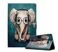 CXTcase Coque pour Samsung Galaxy Tab A 10,1 2016 SM-T580/T585, PU Ultra Mince Stand Etui Samsung Tab A6 2016, Portefeuille Cover Protection Housse Samsung Galaxy Tab A 10,1 2016, L'éléphant