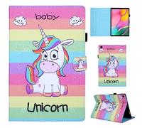 CXTCASE Coque pour Samsung Galaxy Tab A 10.1 2019 (SM-T510/T515),Étui Housse Coque de Protection avec Fonction Support pour Samsung Galaxy Tab A 10.1 2019 SM-T510/T515,Licorne Arc-en-Ciel