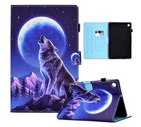 CXTCASE Coque pour Samsung Galaxy Tab A8 10.5 2021/2022, Étui Housse Samsung A8 2021,Coque de Protection avec Fonction Support Veille/Réveil pour SM-X200/SM-X205/SM-X207,Loup de la Nuit