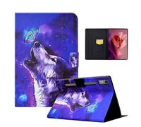 CXTCASE Étui de protection pour Lenovo Tab P12 12,7" 2023, avec fonction support, pour Lenovo Tab P12 12,7", loup papillon