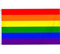 CXtech Drapeau Arc en Ciel, 90X150cm Gay Pride Drapeau, Drapeau LGBT Grand Format Résistant, Rainbow Flag Résistant à la Décoloration UV et Œillets en Laiton Épais