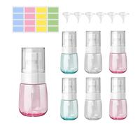 CxutSa 6 Pièces Flacon Spray Vide 30ml Flacons Vaporisateurs Vides en Plastique Couleur pour Lotion, Parfum, Shampoing Coiffure Nettoyage avec 6 Entonnoirs et 16 Étiquette
