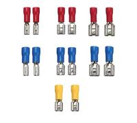 CXVFY 50pcs 2.8mm 4.8mm 6.3mm 6.3mm Connecteur de Fil de la Pelle de shase d'isolation Femelle Terminaux de sertissage électrique Terminal Set(6.3mm Blue)