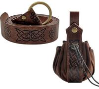 CXWFLM Lot de 2 costumes de nécromancien d'Halloween - Costume médiéval pour homme et femme - Vêtements médiévaux avec sac banane - Accessoires pour cosplay, carnaval, fête et festival