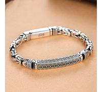 CXWK Bijoux en Argent Bracelet Homme personnalité Paix Motif rétro Hipster clé Motif Boucle Cadeau Accessoire