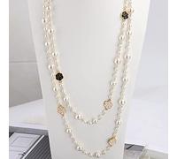 CXWK Long Collier de Perles de camélia pour Femmes Fleur Double Couche Maxi Collier fête Bijoux Cadeau