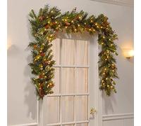 CXWLD Guirlande de Noël artificielle en rotin avec 50 LED pour sapin de Noël, cheminée, jardin, cour - 2,7 m