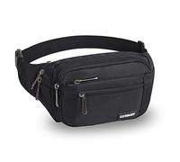 CXWMZY Sac Banane pour Homme et Femme avec Plusieurs Poches, imperméable, décontracté, pour Les Voyages Disney, Le Cyclisme, la Course à Pied, la randonnée, Noir, Large