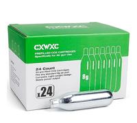 CXWXC Capsules de CO2 8 g/12 g - Capsules de CO2 de haute pureté (99,9 %), boîtier en acier, sans huile et anti-fuite, verrouillage à clic sans filetage - pour appareils à pression d'air et