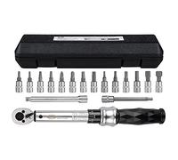 CXWXC Clé dynamométrique vélo 1/4", 1 à 25 Nm couple ±4% précision, outil de réparation clé de couple inclus six pans creux Hex Torx clés à douille pour vélo VTT